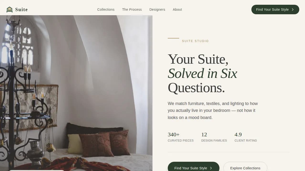 Comfort — Curated Bedroom Collection Landing Page Template