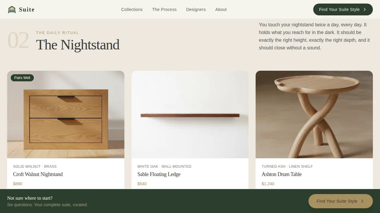 Comfort — Curated Bedroom Collection Landing Page Template