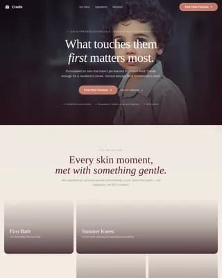 Gentle — Natural Baby Skincare Brand Landing Page Template