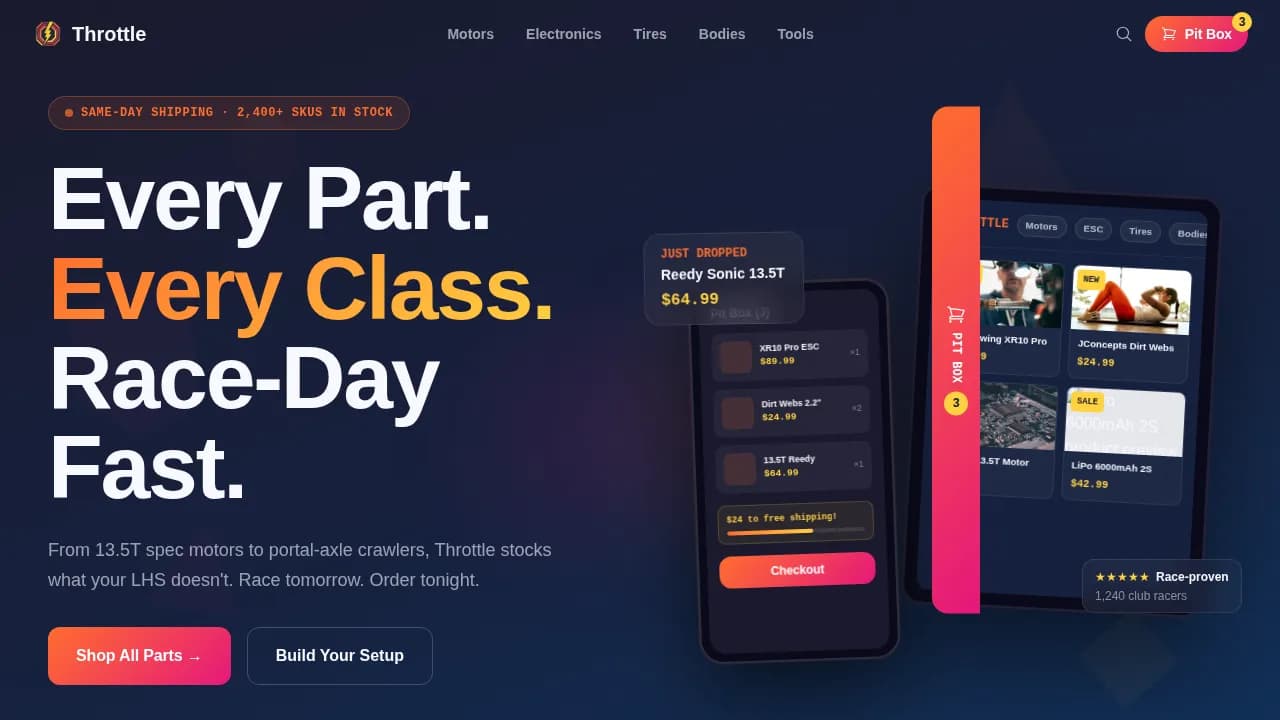 Specialist Hobby & Passion Supplies Comparison Website Template