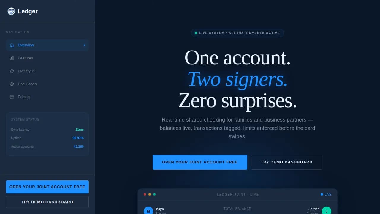 Joint & Family Finance Portfolio & Case Study Website Template