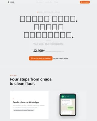 Haul - Industrial Junk Removal Landing Page Template