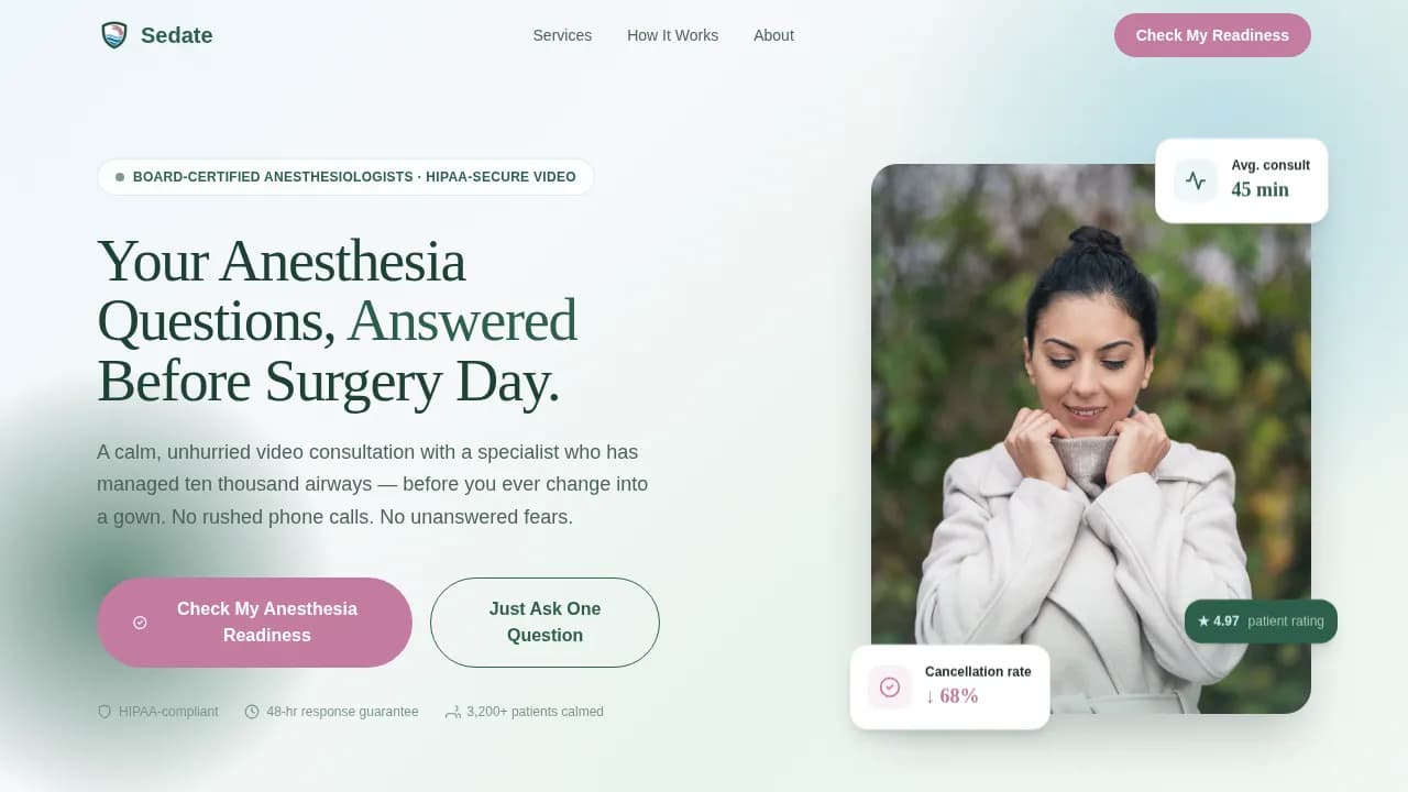 Anesthesiologist Professional Website Template