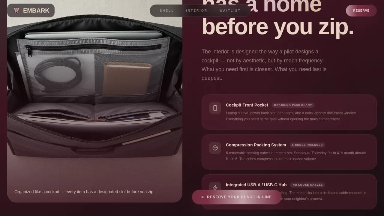 Complete Bag & Luggage Brand Pre-Launch & Coming Soon Website Template