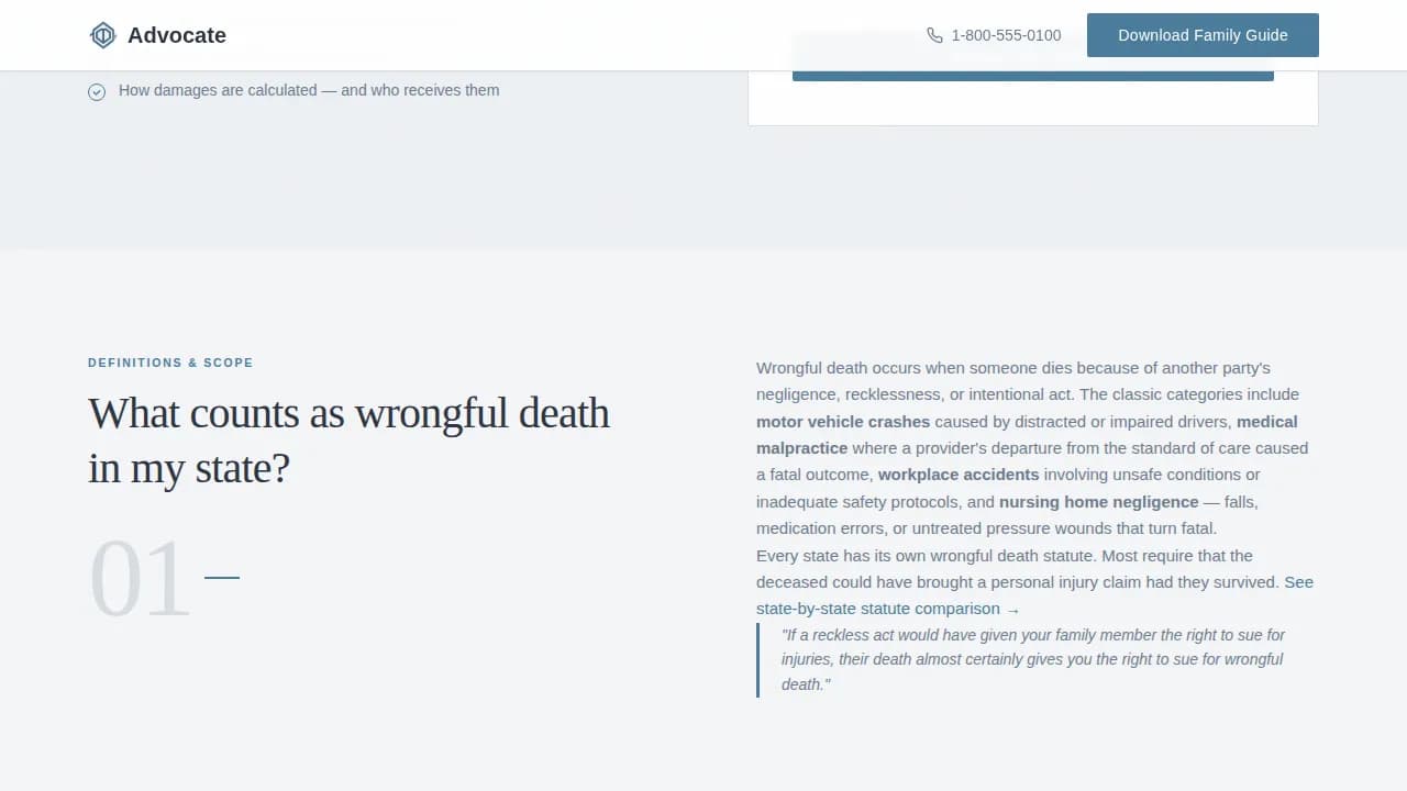 Justice — Personal Injury Counsel Landing Page Template