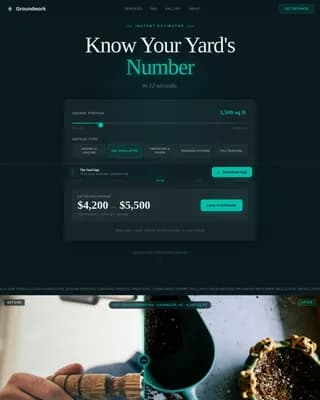 Landscaping App Yard Estimator Website Template