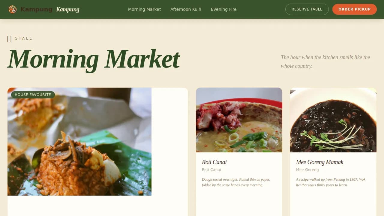 Complete Regional & Ethnic Restaurant Professional Website Template