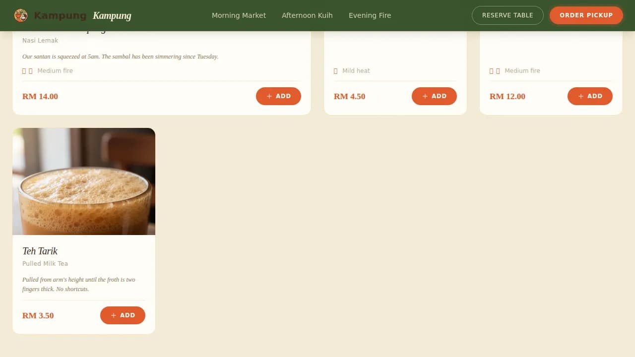 Complete Regional & Ethnic Restaurant Professional Website Template