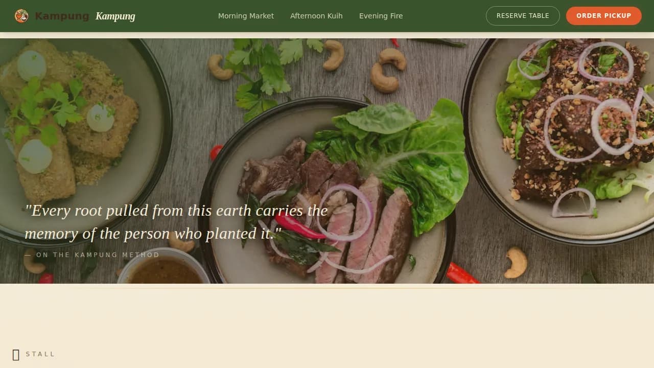 Complete Regional & Ethnic Restaurant Professional Website Template