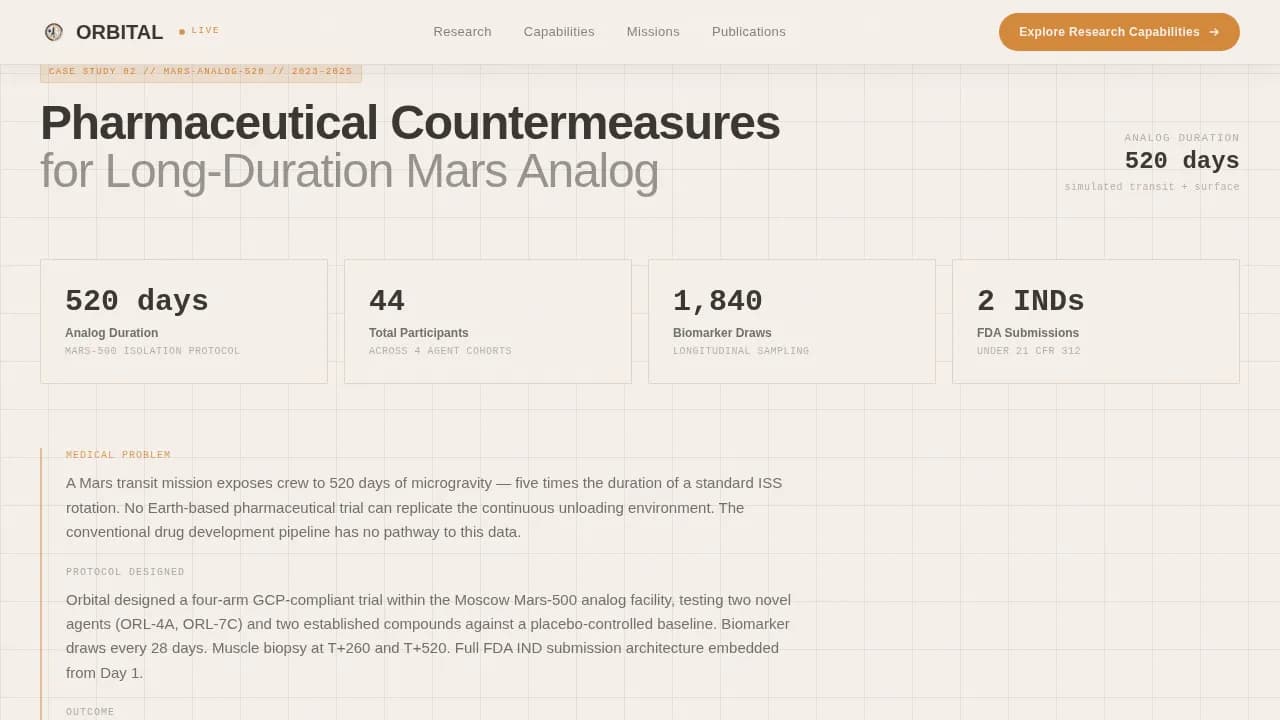Zenith — Advanced Space Medicine Landing Page Template