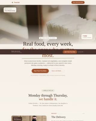 Vitality — Premium Senior Meals Landing Page Template
