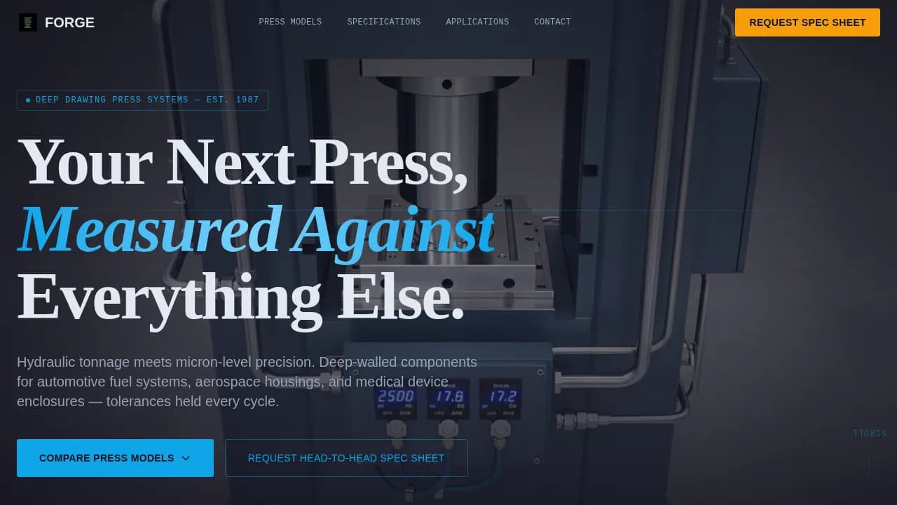 Local Manufacturing Processes Comparison Website Template