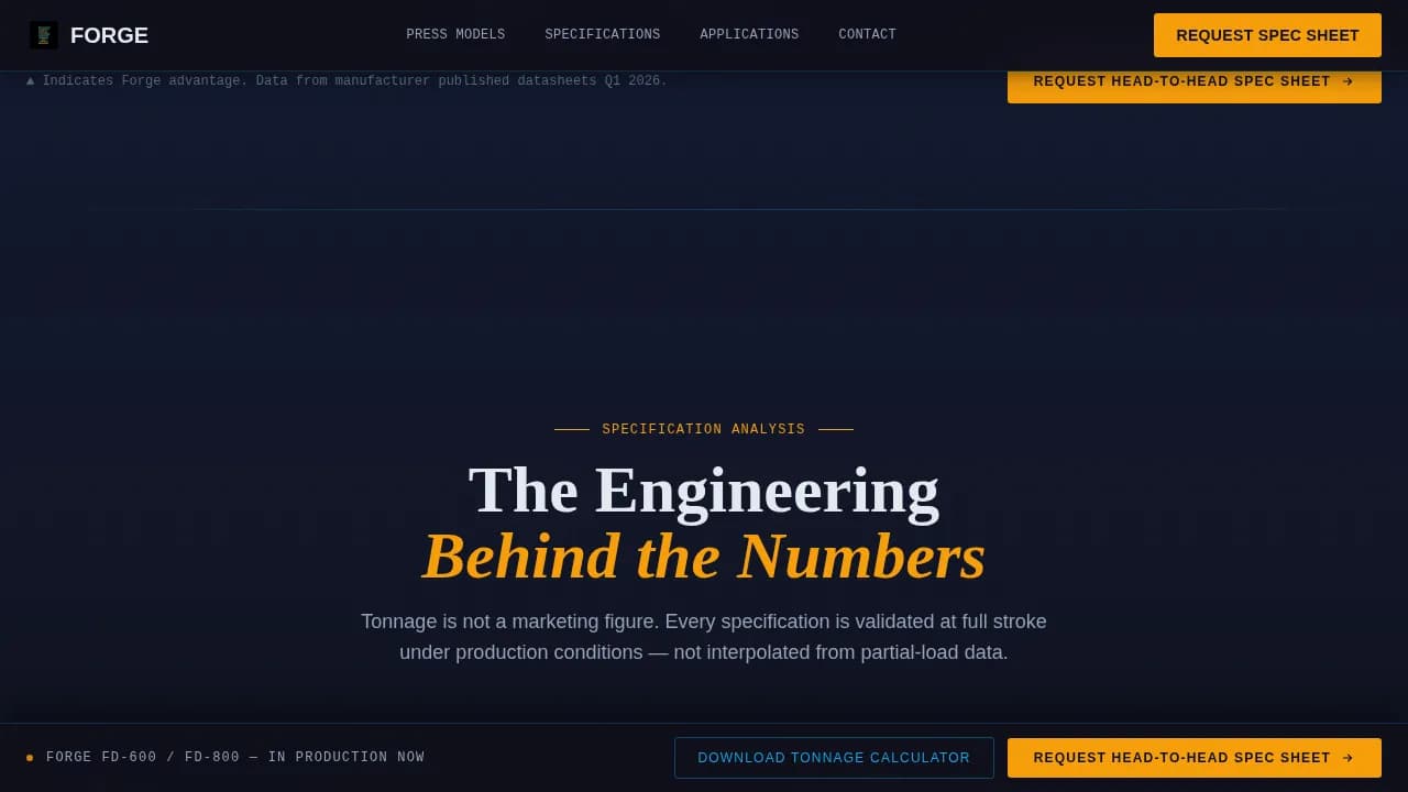 Local Manufacturing Processes Comparison Website Template