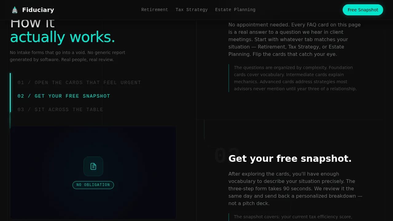 Financial Advisor Retirement & Tax FAQ Website Template