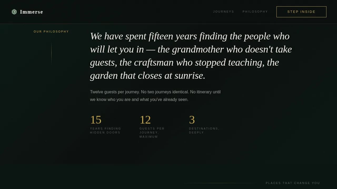 Luxury Cultural Immersion Travel Company Website Template