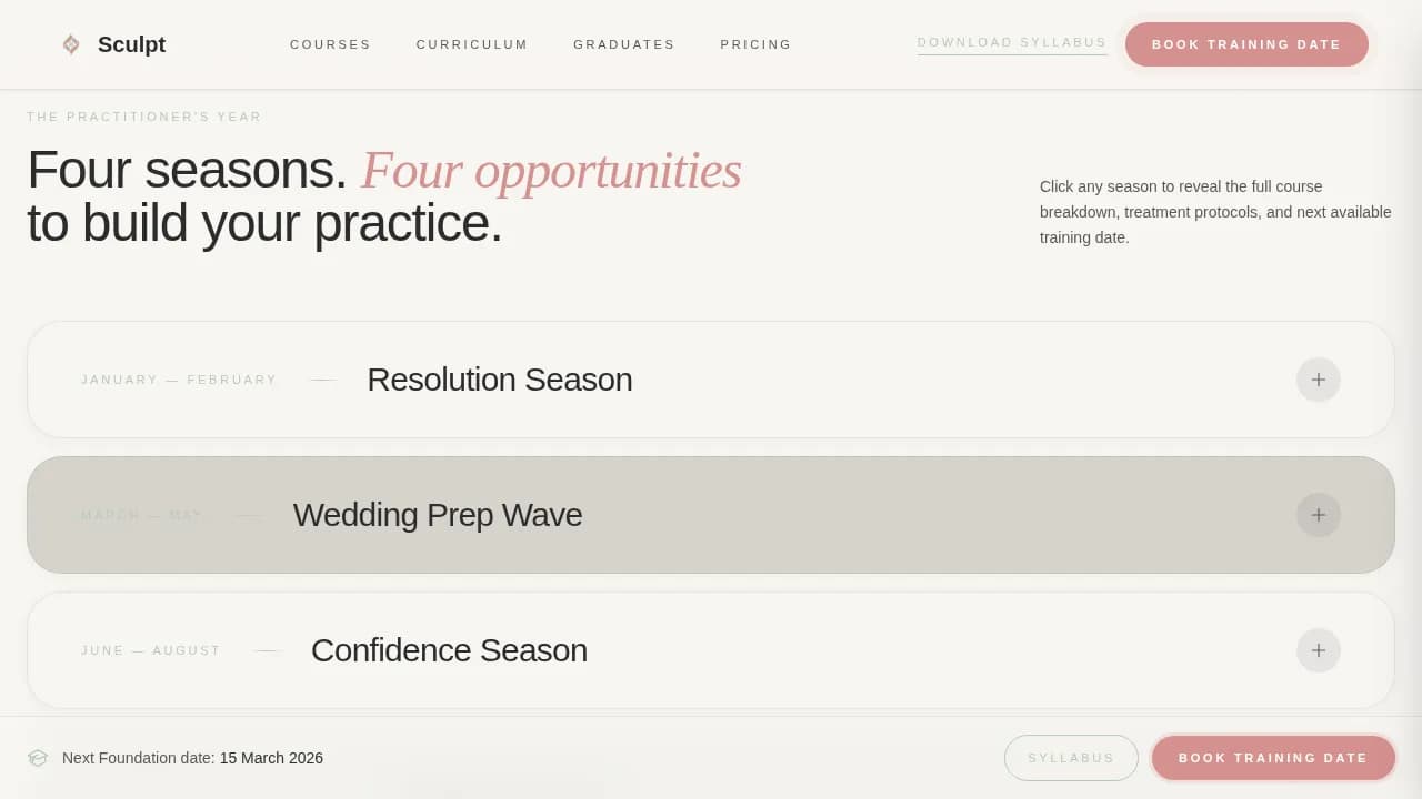 Master — Progressive Skill Training Landing Page Template