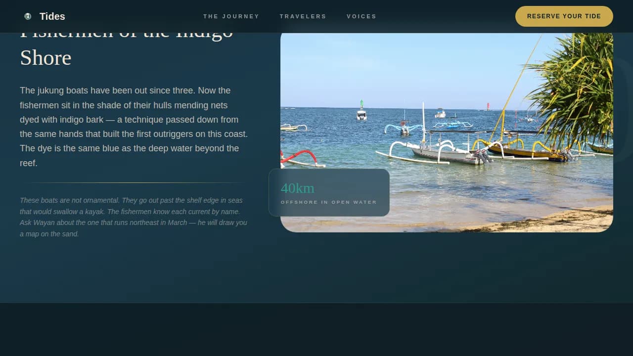 Voyage — Immersive Tropical Adventure Landing Page Template