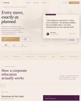 Transition — Seamless Corporate Moving Landing Page Template