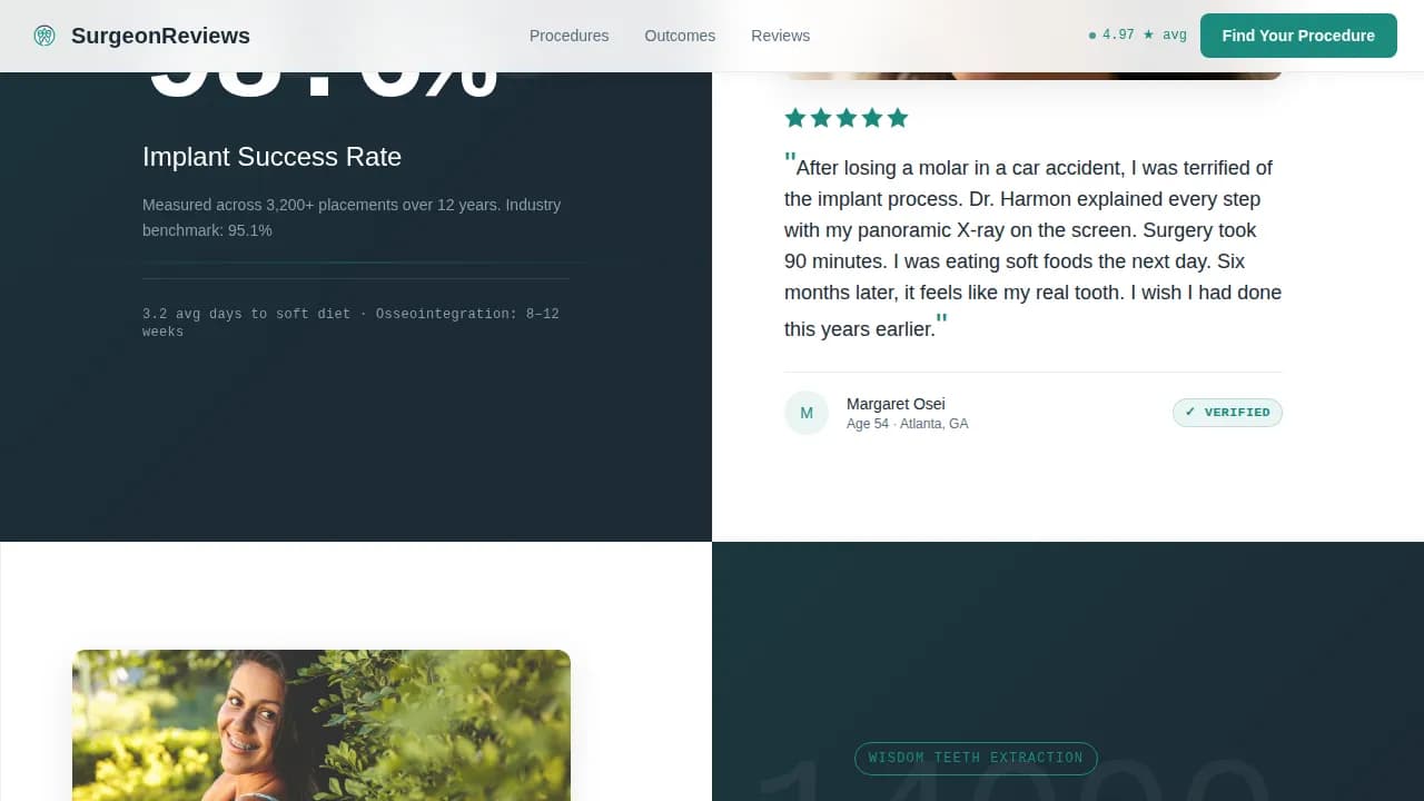 Atlas — Comprehensive Surgical Outcomes Landing Page Template