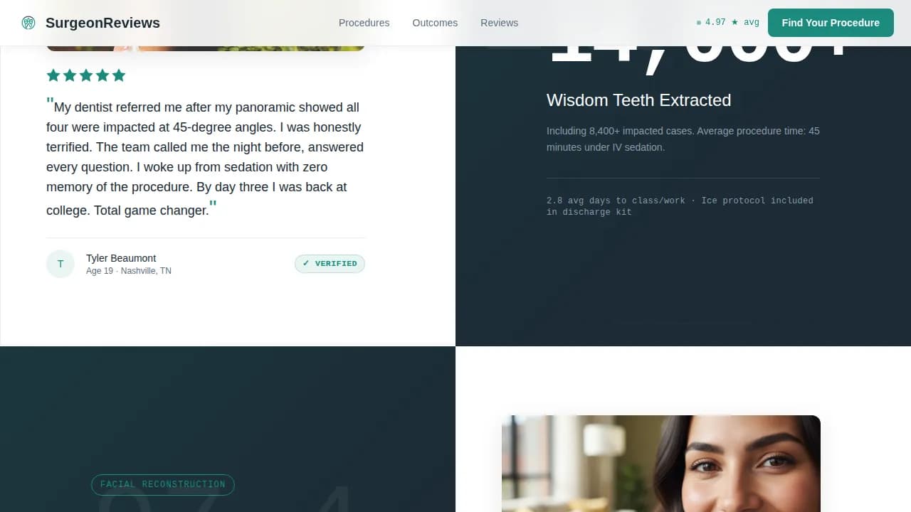 Atlas — Comprehensive Surgical Outcomes Landing Page Template