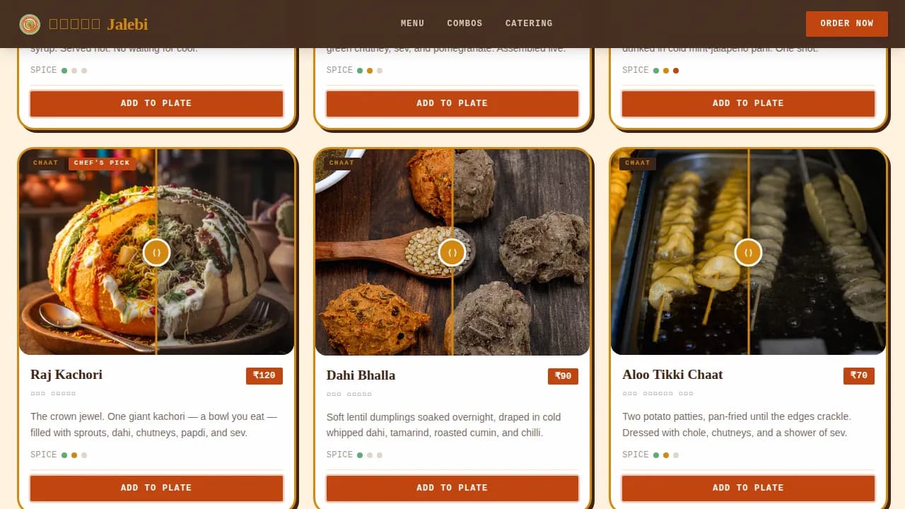 Local Regional & Specialty Restaurant Professional Website Template