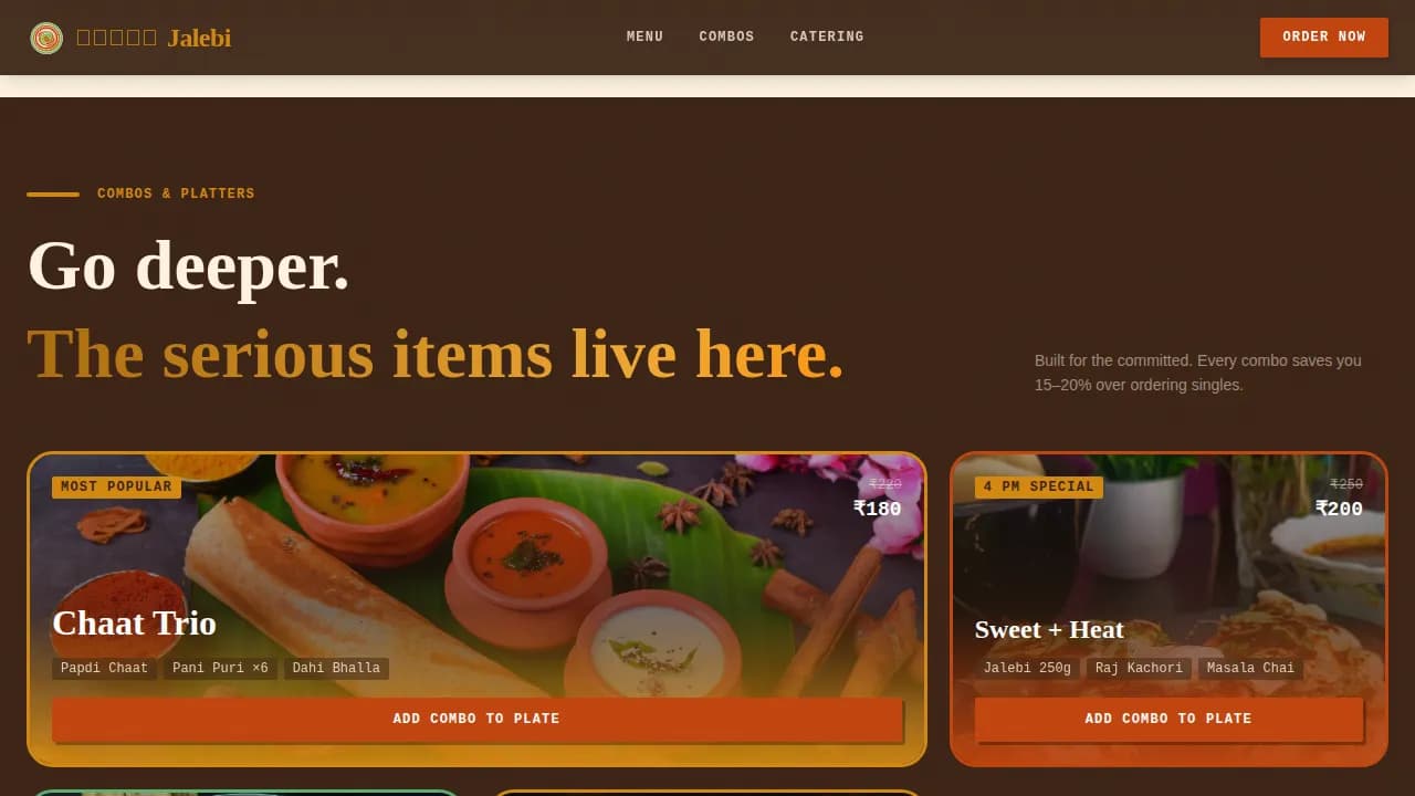 Local Regional & Specialty Restaurant Professional Website Template