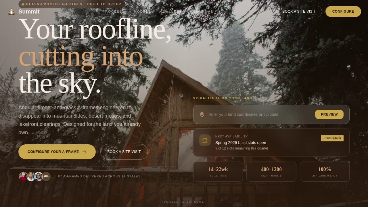 A-Frame House Real Estate Comparison Website Template