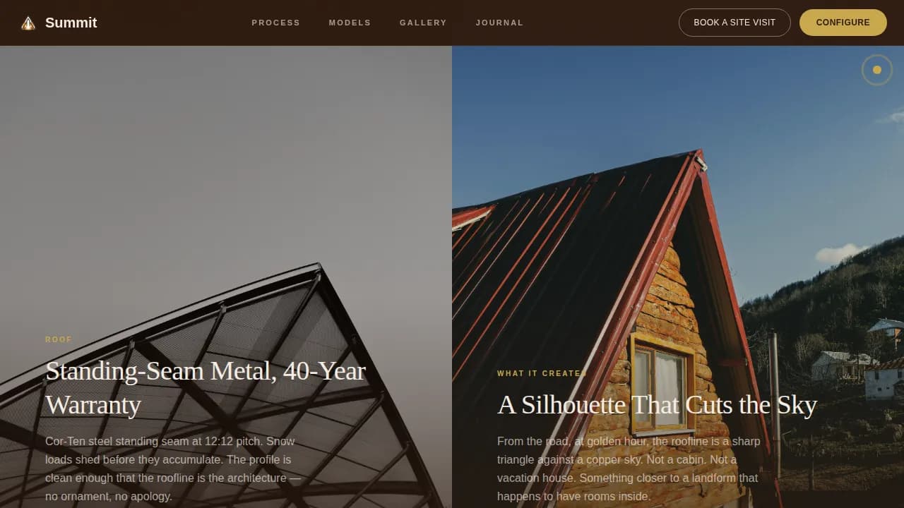 A-Frame House Real Estate Comparison Website Template