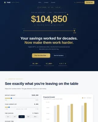 Yield - High-APY Senior Savings Account Landing Page Template