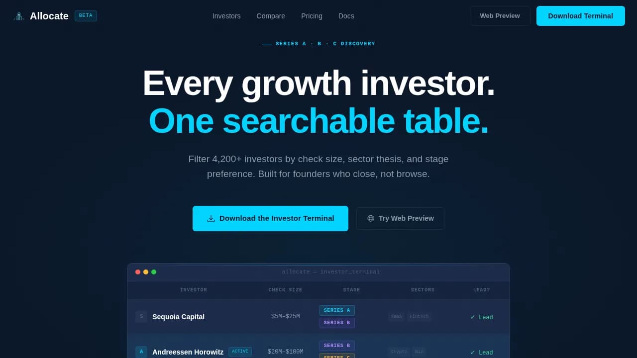 Allocate — Smart Investment Discovery Landing Page Template