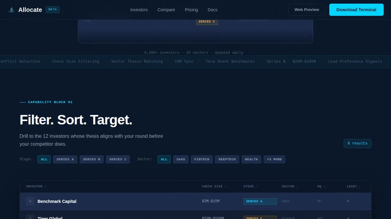 Allocate — Smart Investment Discovery Landing Page Template