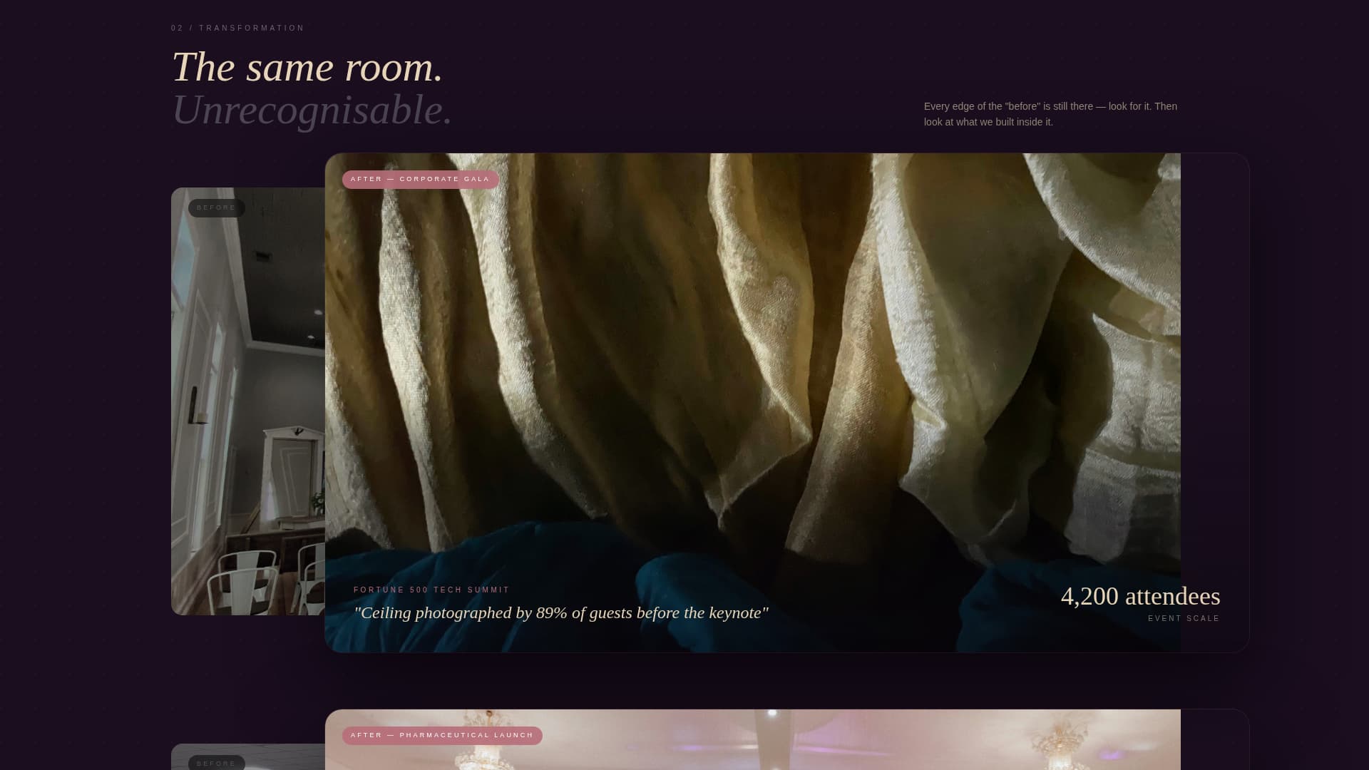 Conference Event Decoration & Venue Transformation Website Template