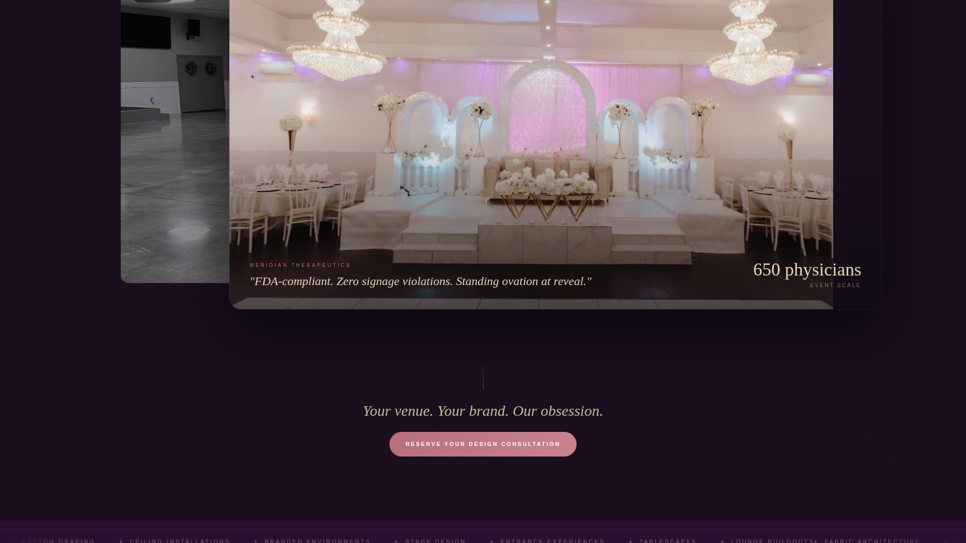 Conference Event Decoration & Venue Transformation Website Template
