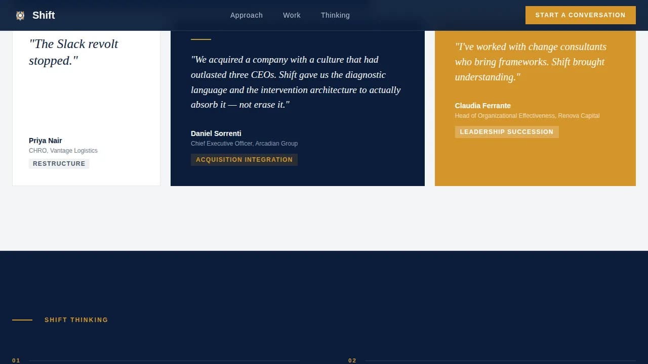 Advanced Consulting & Advisory Reviews & Social Proof Website Template