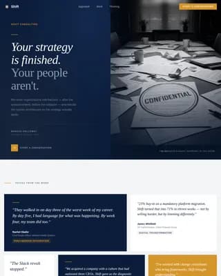 Advanced Consulting & Advisory Reviews & Social Proof Website Template