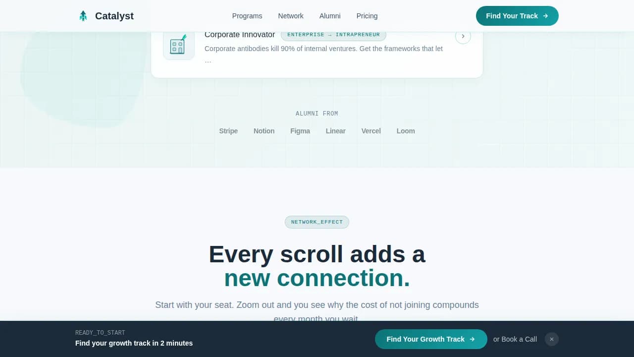 Catalyst — Elite Startup Accelerator Landing Page Template