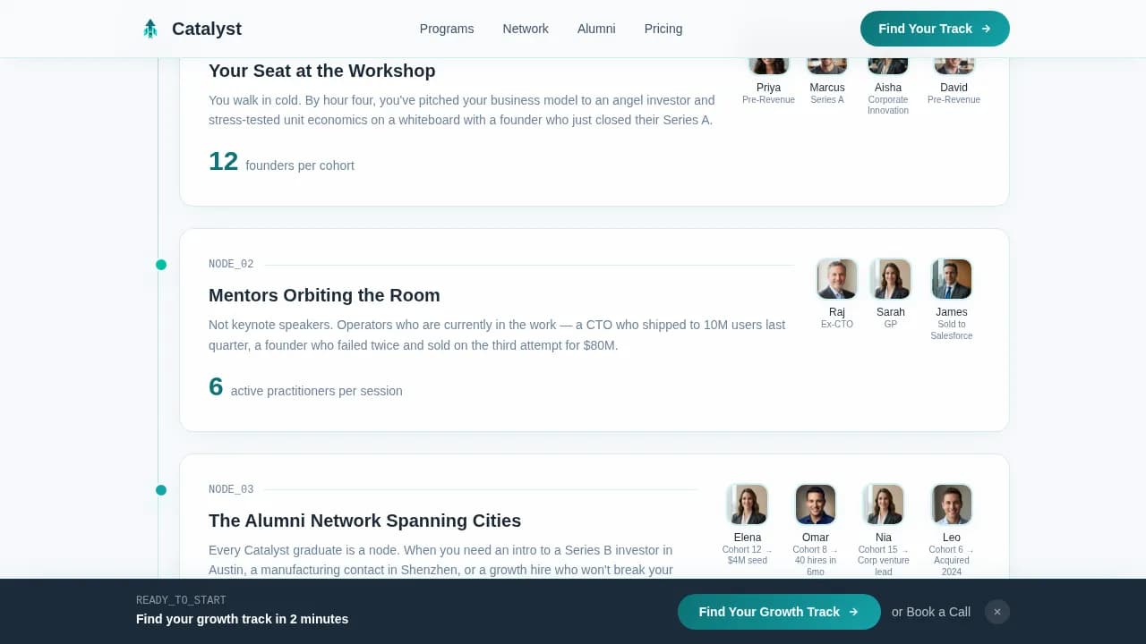 Catalyst — Elite Startup Accelerator Landing Page Template