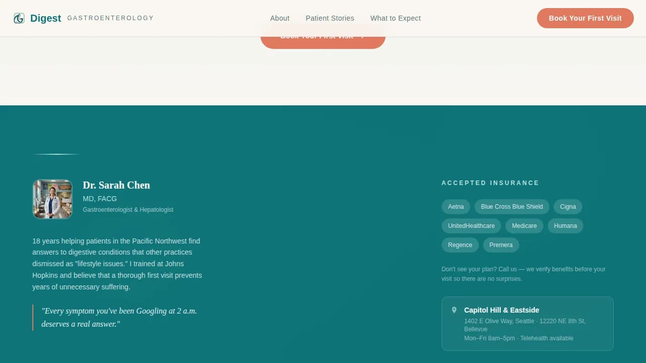 Wellness — Compassionate Gastro Care Landing Page Template