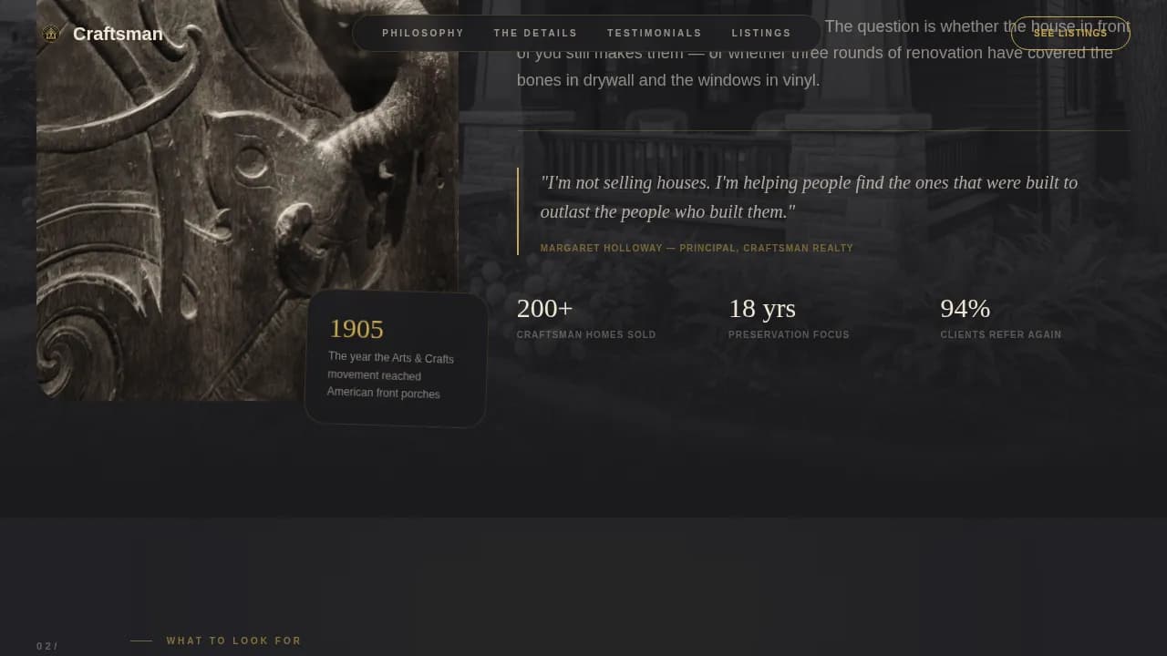 Craftsman Architecture Professional Website Template