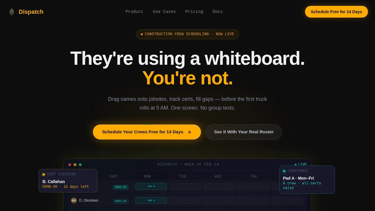 Construction Software & SaaS Comparison Website Template