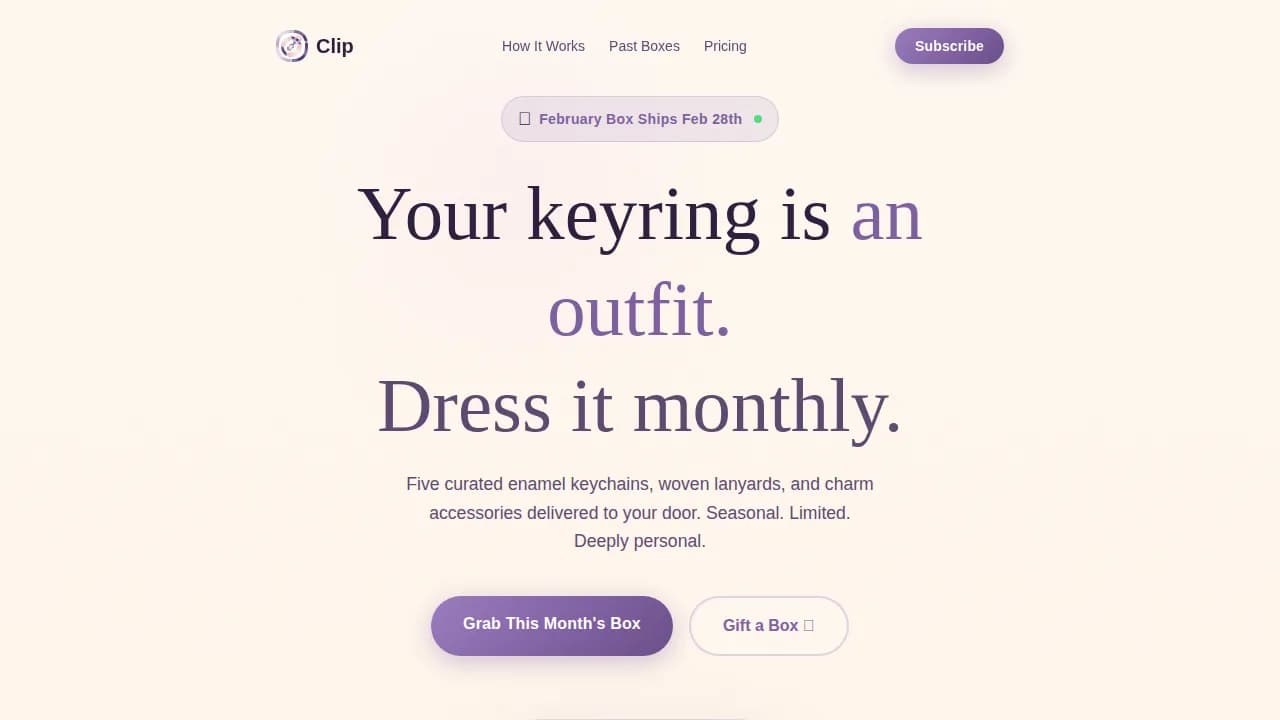 Charm — Curated Accessory Subscription Landing Page Template