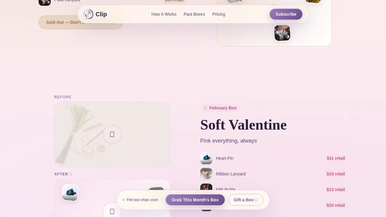 Charm — Curated Accessory Subscription Landing Page Template