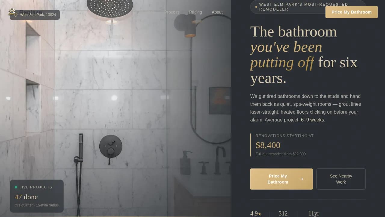 Kitchen & Bathroom Remodeling Professional Website Template
