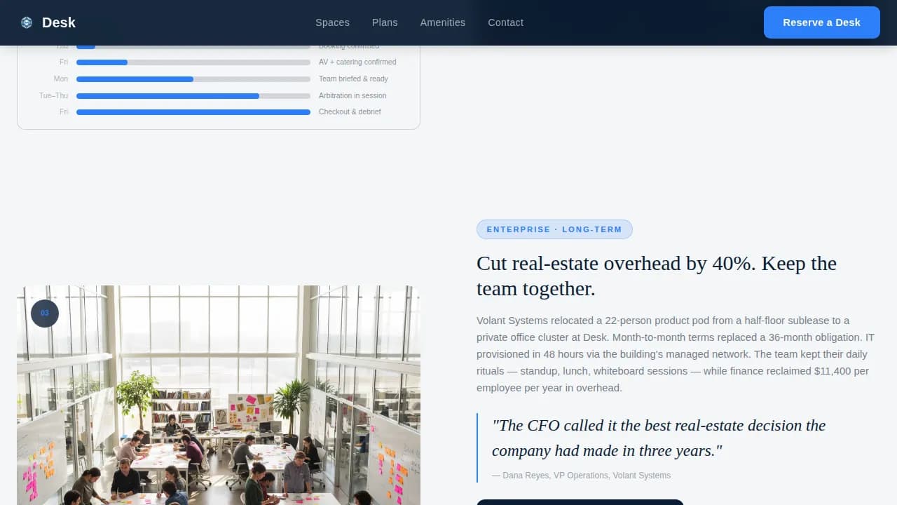 Co-Working & Shared Office Booking Website Template