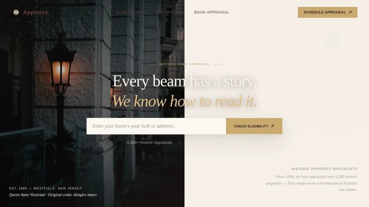Historic Home Real Estate Booking Website Template