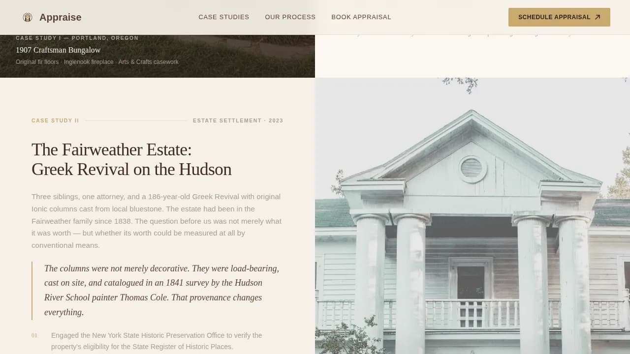 Historic Home Real Estate Booking Website Template