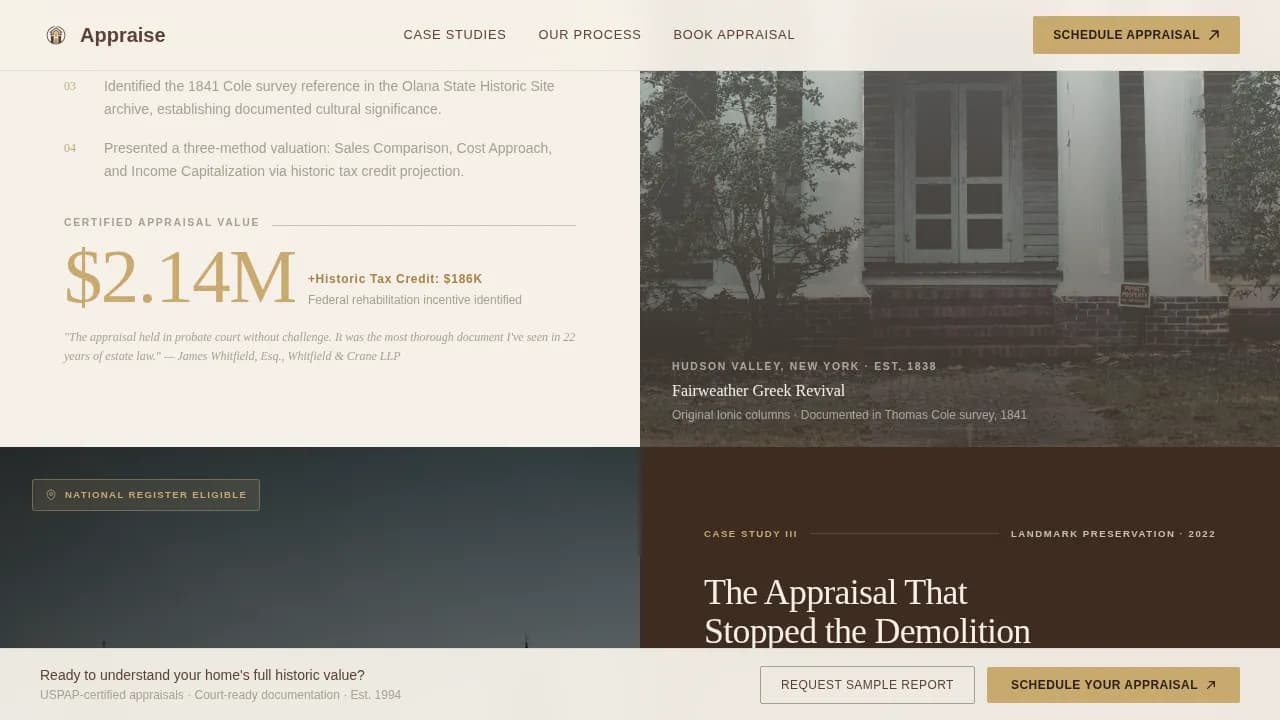 Historic Home Real Estate Booking Website Template