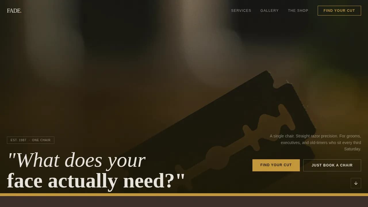 Classic Barbershop First Visit Conversion Website Template