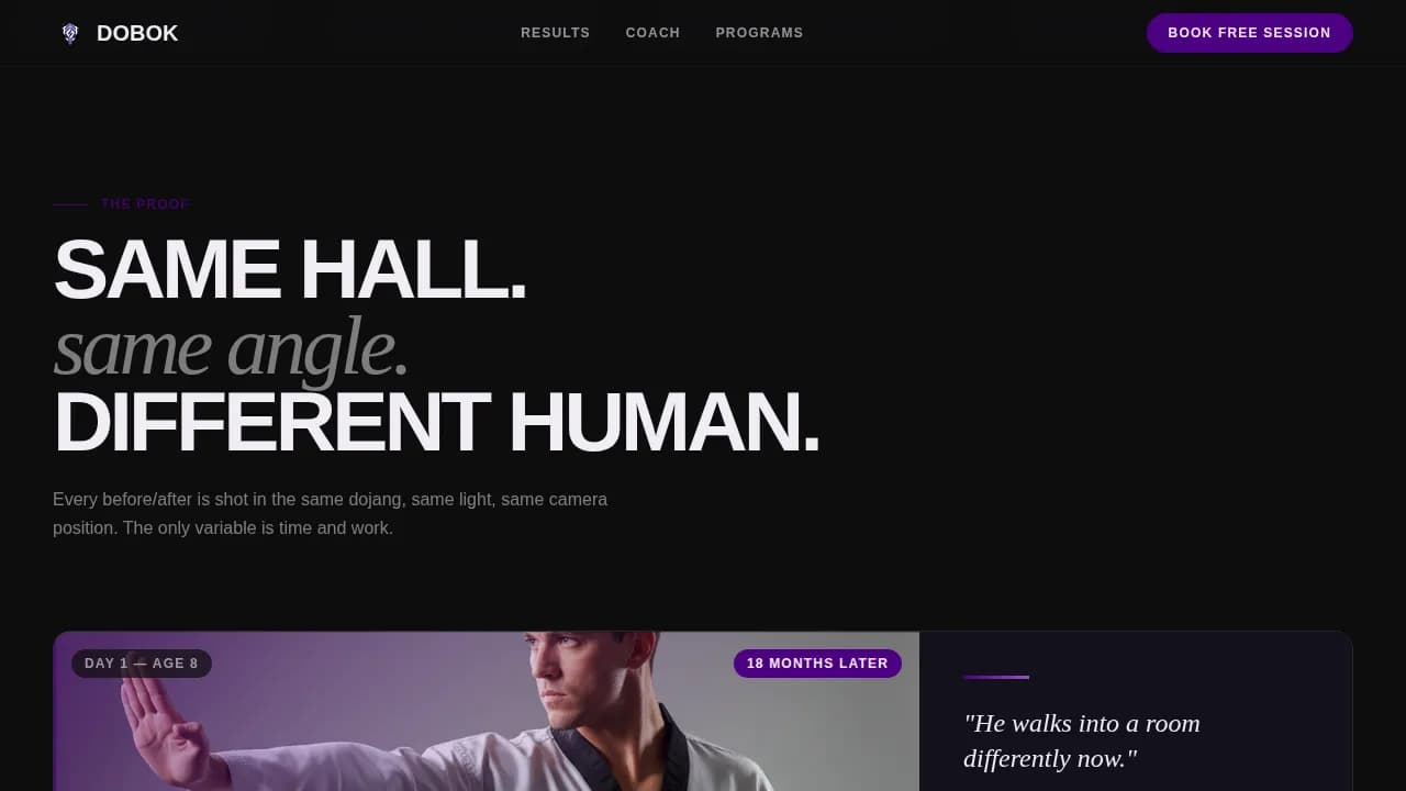 Taekwondo Booking Website Template