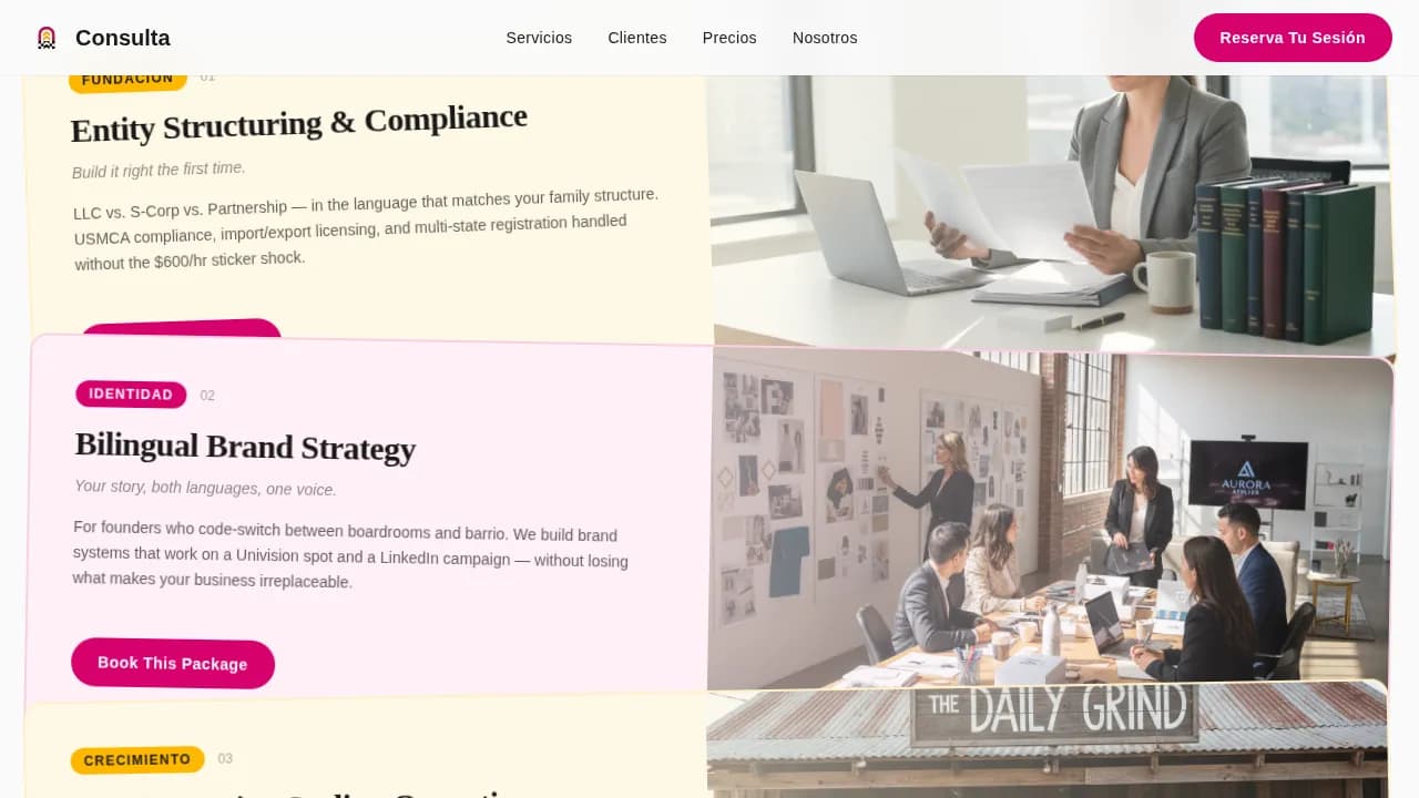 Hispanic-Owned Business Booking Website Template
